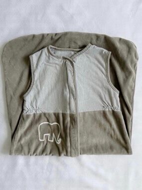 Neutral Elephant Sleeveless Baby Sleep Sack - Beige & Warm Grey